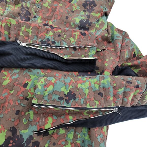 REEBOK x ALICIA KEYS RARE Camo Military Cargo Reptile Cropped Jacket Moto HTF - Picture 11 of 16